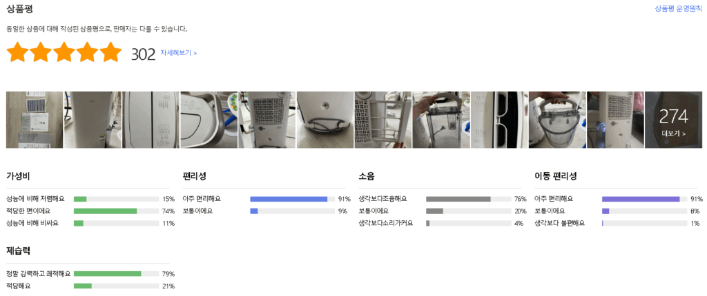 휘센 오브 제습기 리뷰